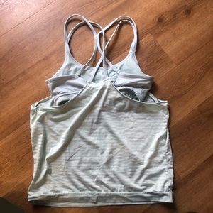 Athleta tank with built in bra, light blue
